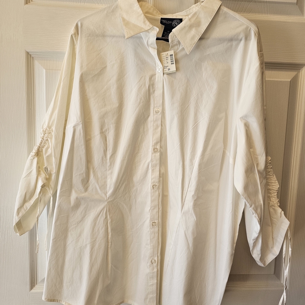 Lane Bryant Off - White Button-Up Shirt